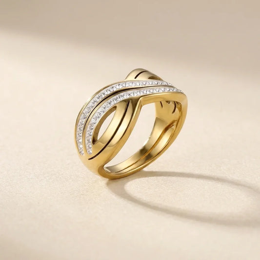 Golden Wave Flow Ring Jewelry Seravine Atelier