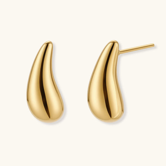 Golden Teardrop Studs