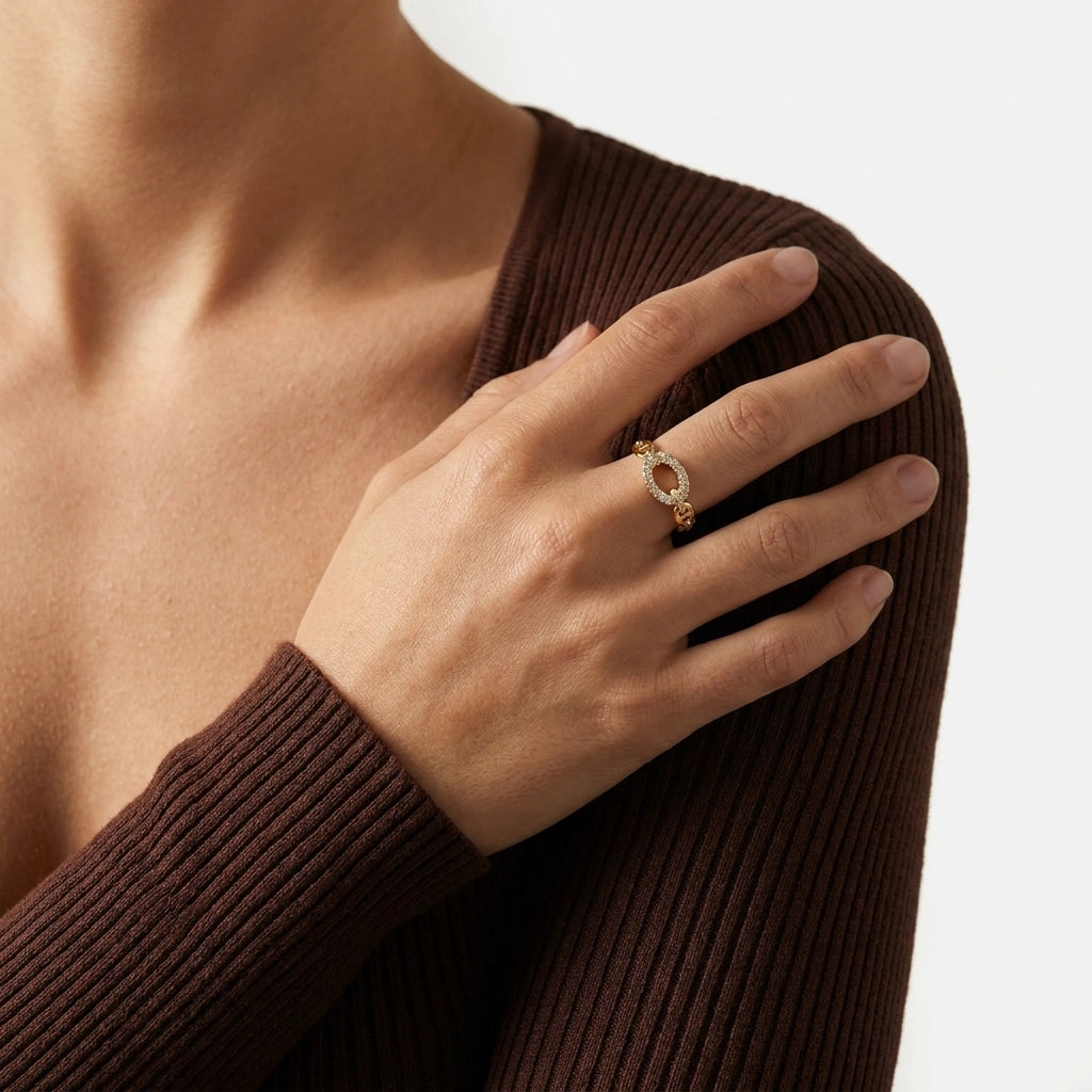 Golden Chain Statement Ring