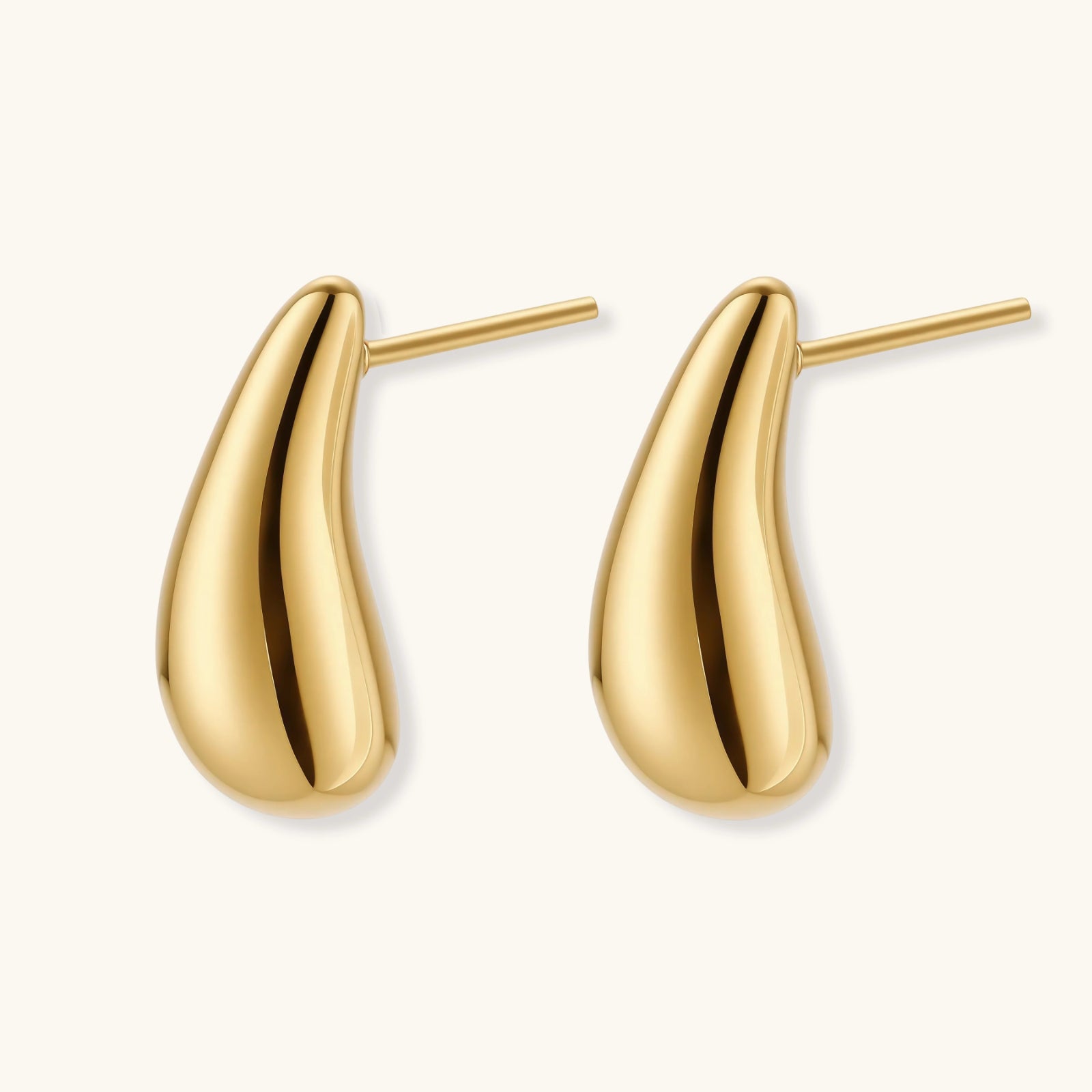 Golden Teardrop Studs