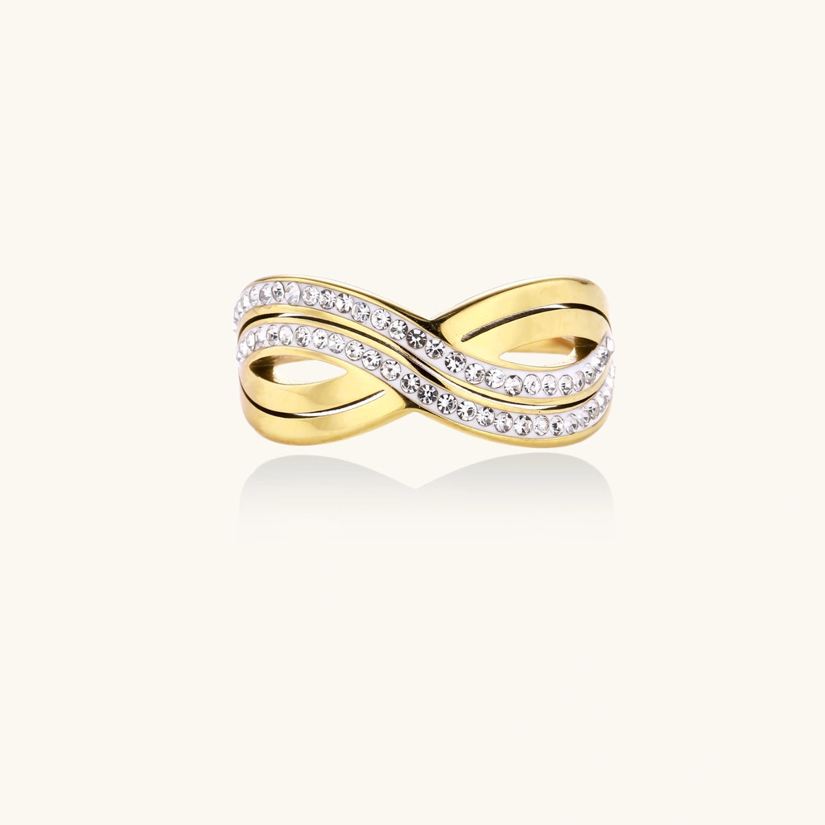 Golden Wave Flow Ring