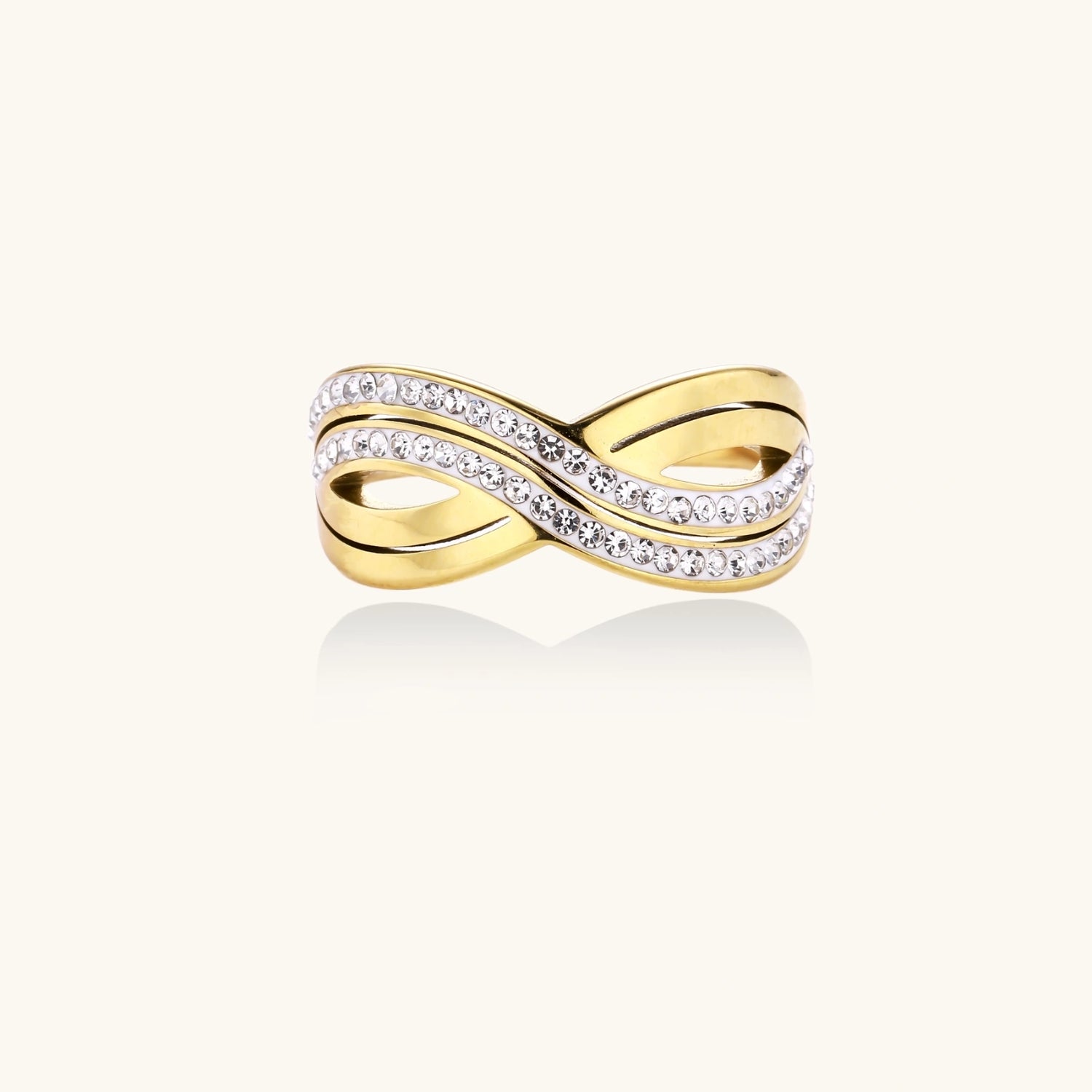 Golden Wave Flow Ring