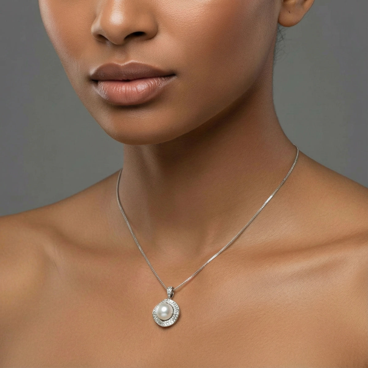 Halo Pearl Statement Necklace