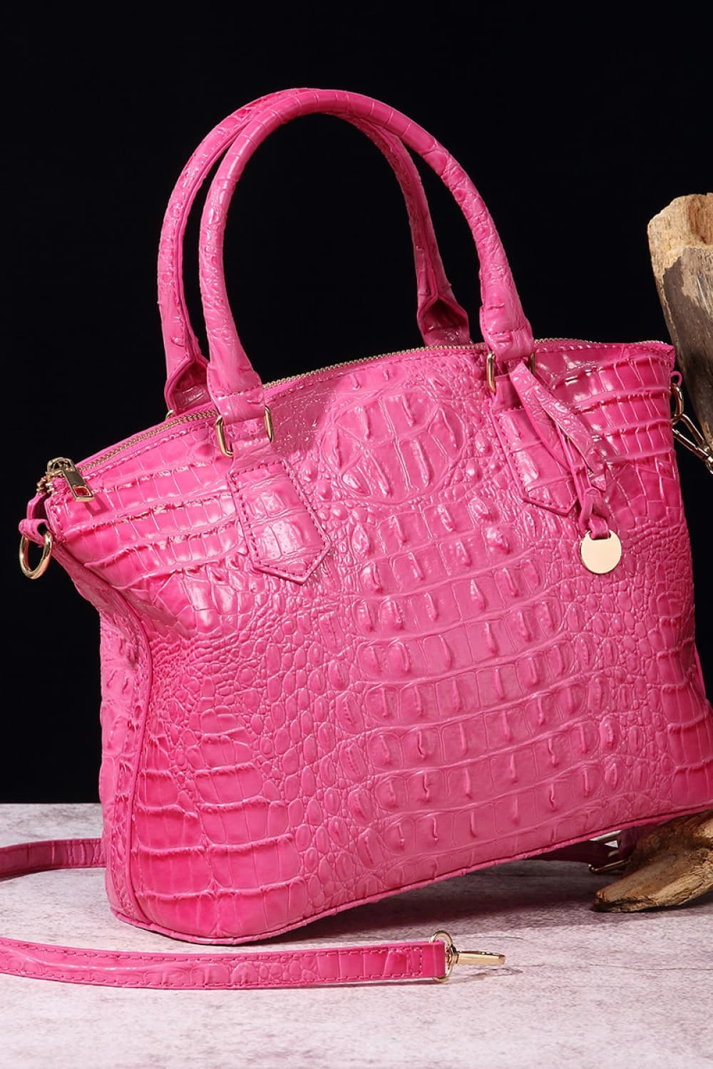 Stylish Crocodile-Pattern Leather Handbag