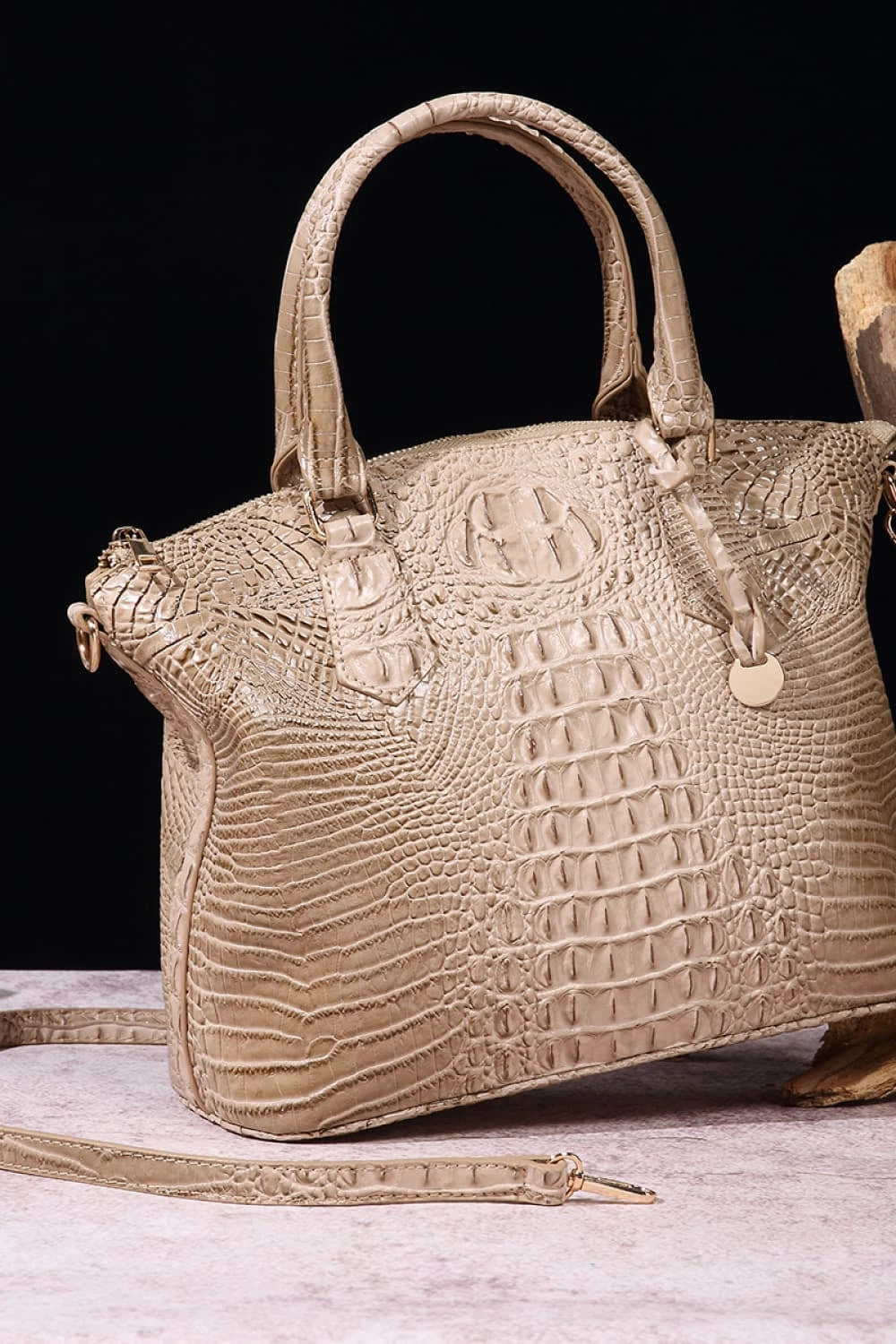 Stylish Crocodile-Pattern Leather Handbag