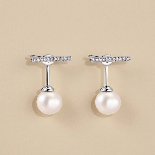 Pearl Drop T-Bar Earrings Jewelry