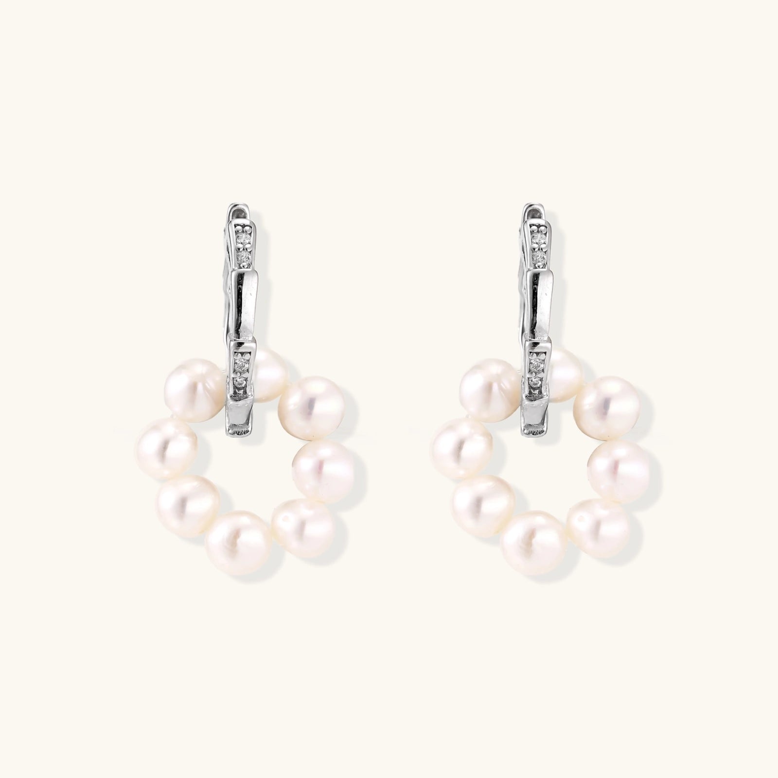 Pearl Cluster Huggie Hoops