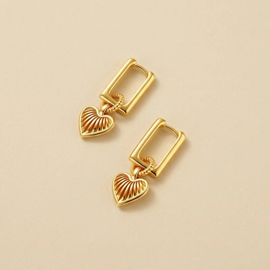 Sunburst Heart Huggie Earrings Seravine Atelier