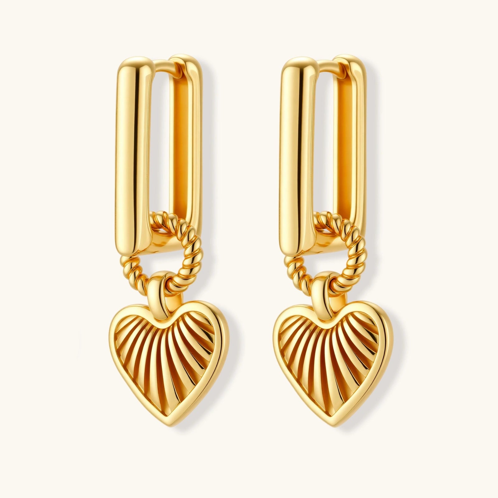 Sunburst Heart Huggie Earrings