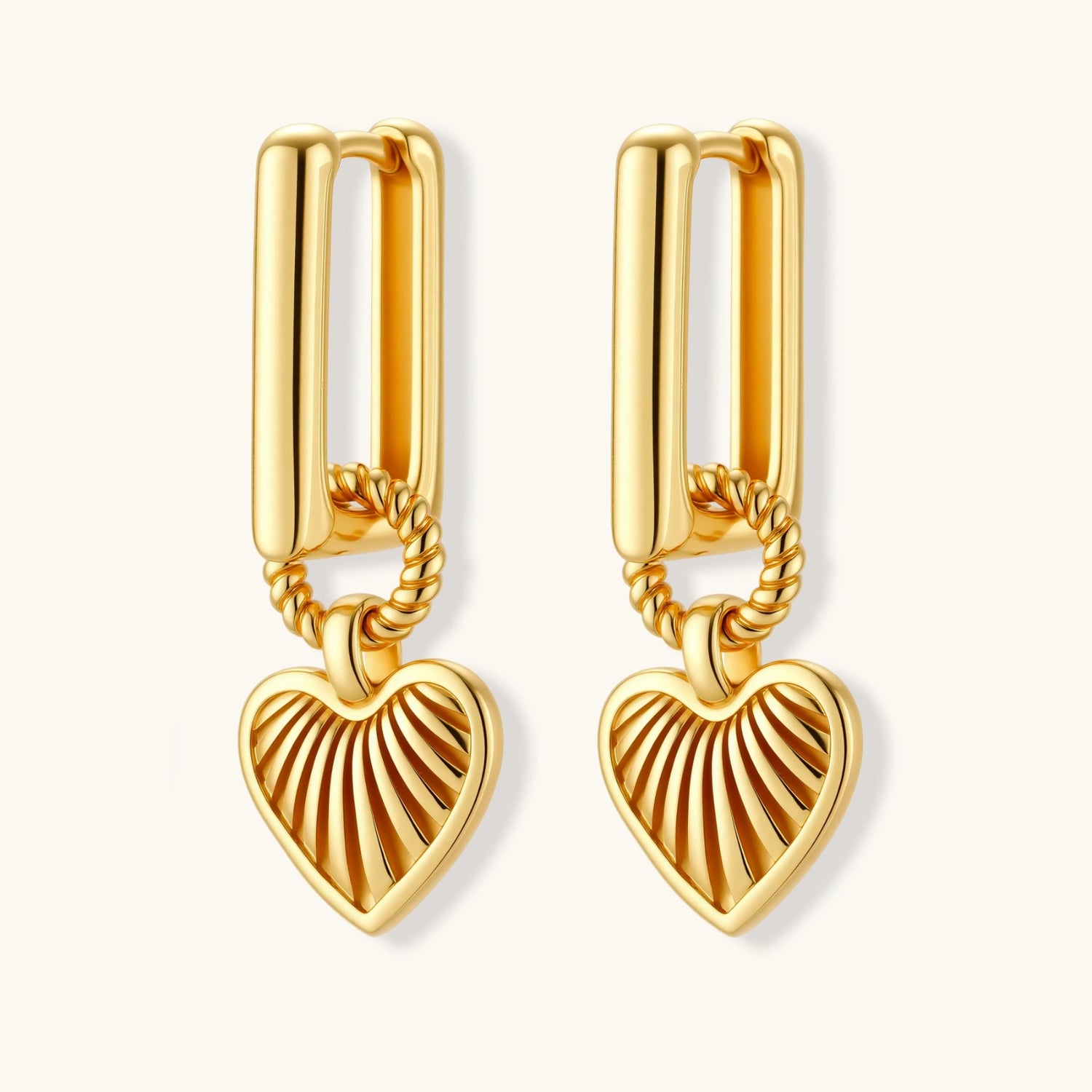 Sunburst Heart Huggie Earrings