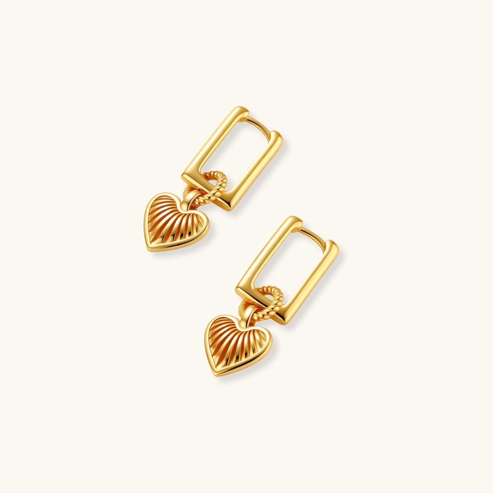 Sunburst Heart Huggie Earrings
