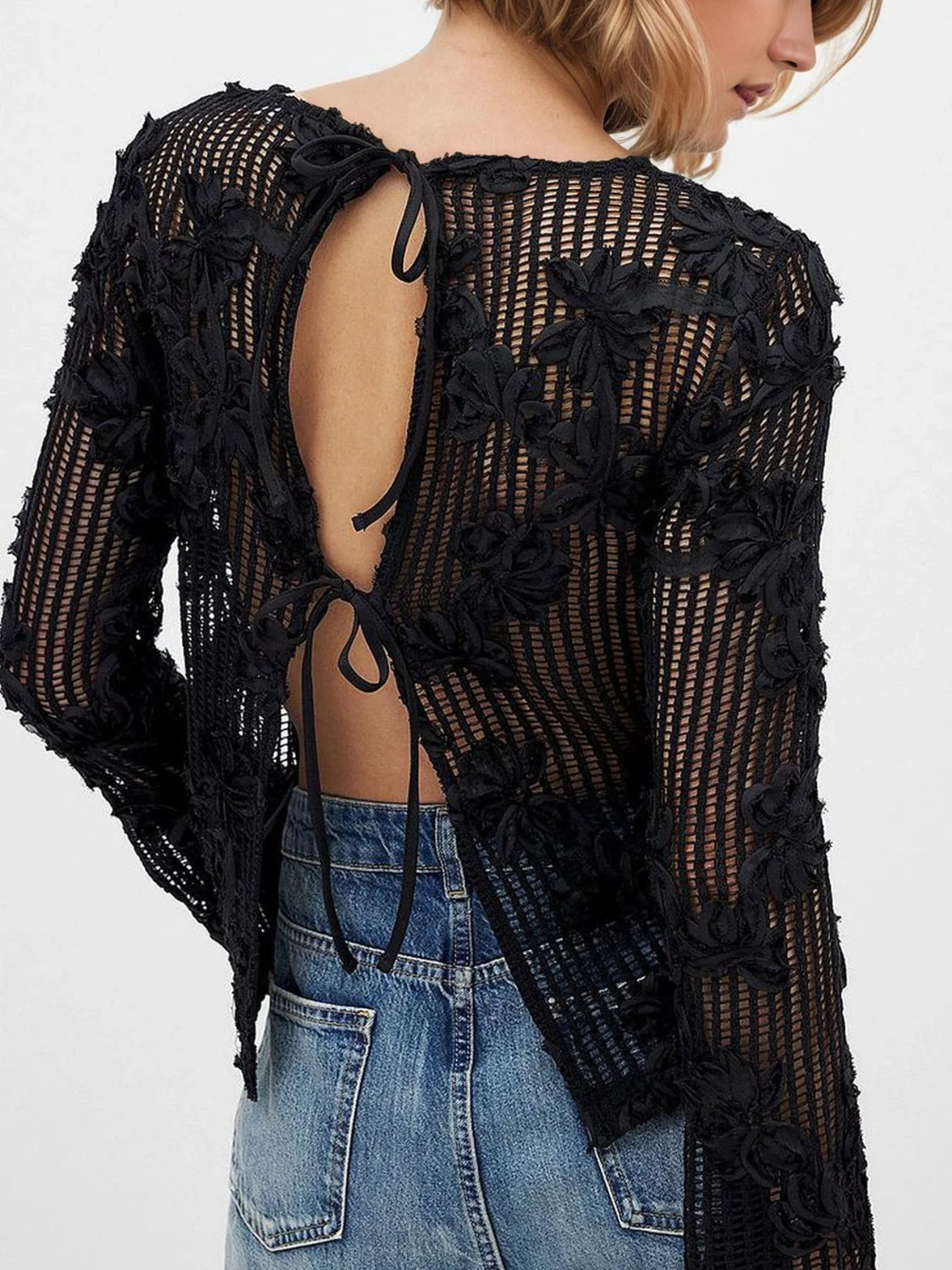 Beautiful Lace Tied Backless Blouses