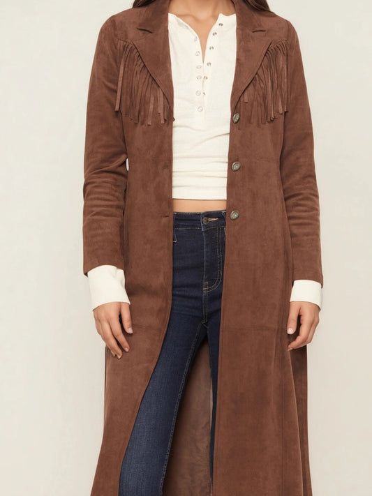 Beloved Fringe Brown Coats