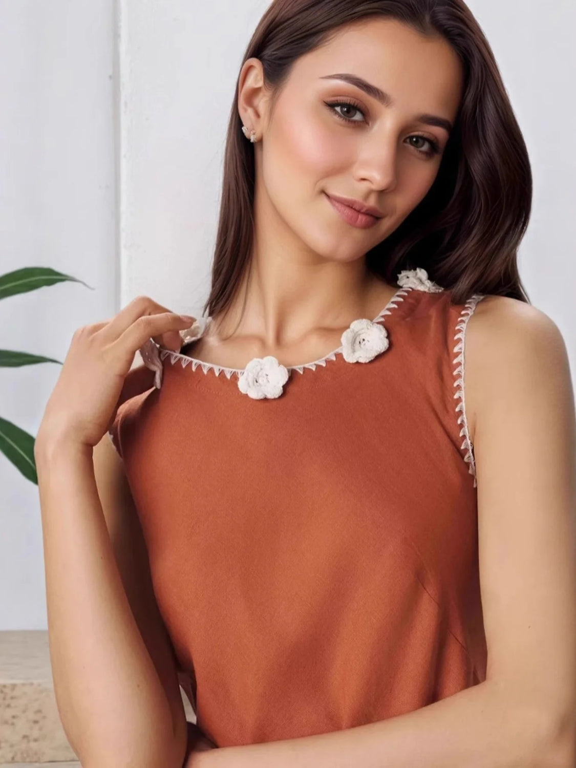 Comfortable Basic Style Slit Ochre Dress