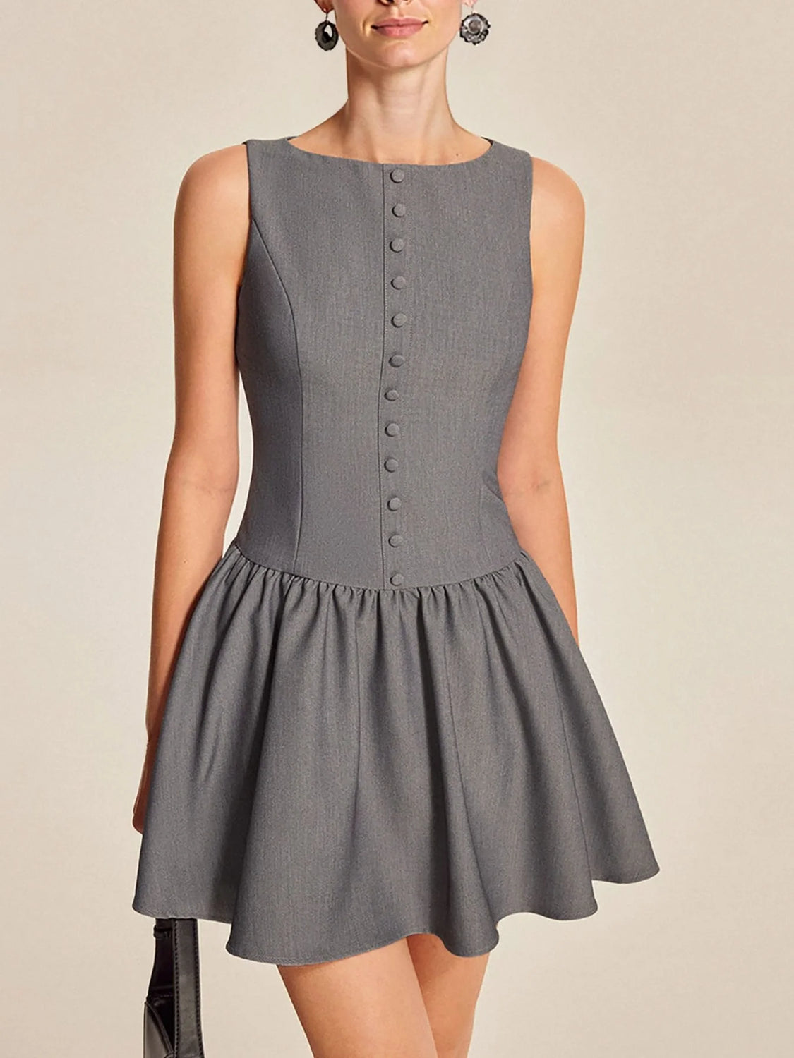 Flared Gray Dress