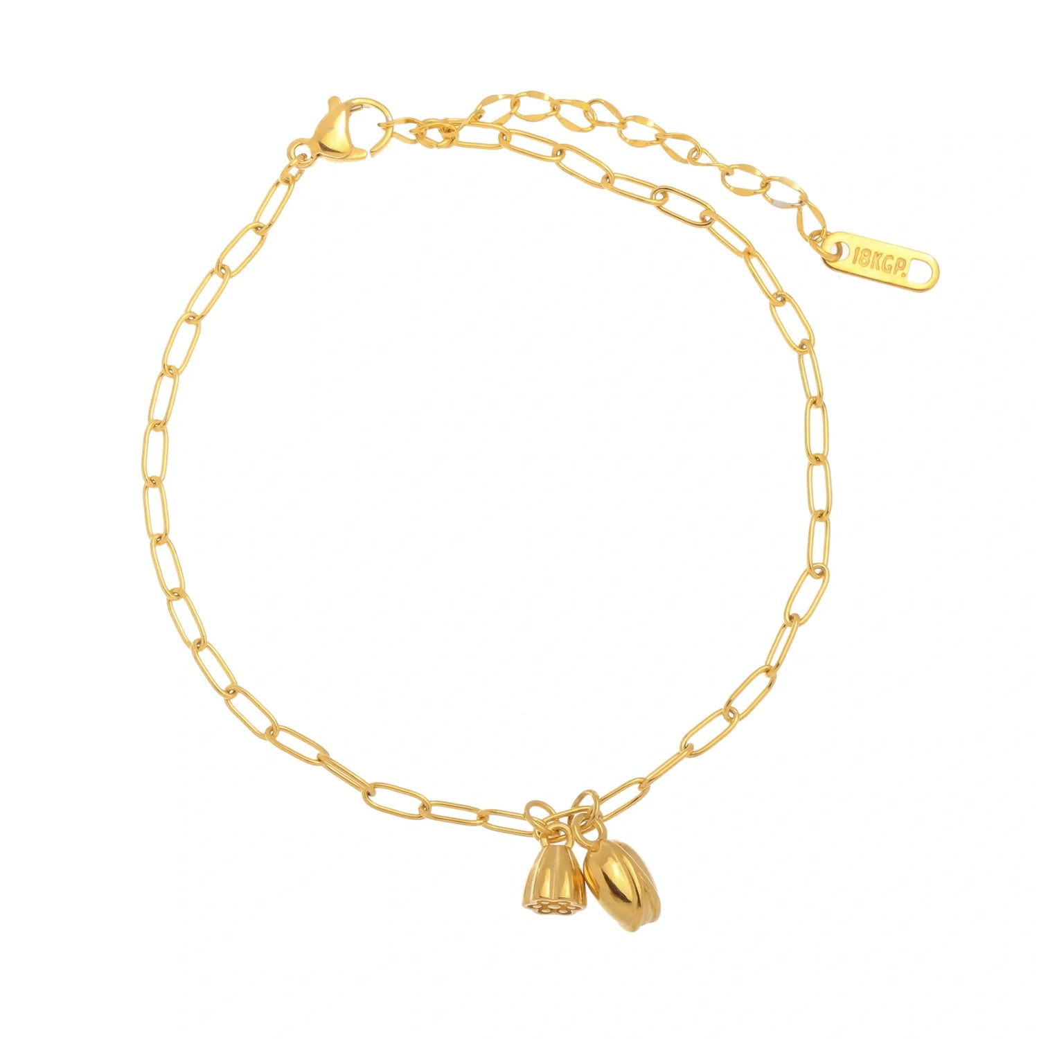 Gold exquisite and noble lotus design light luxury style anklet