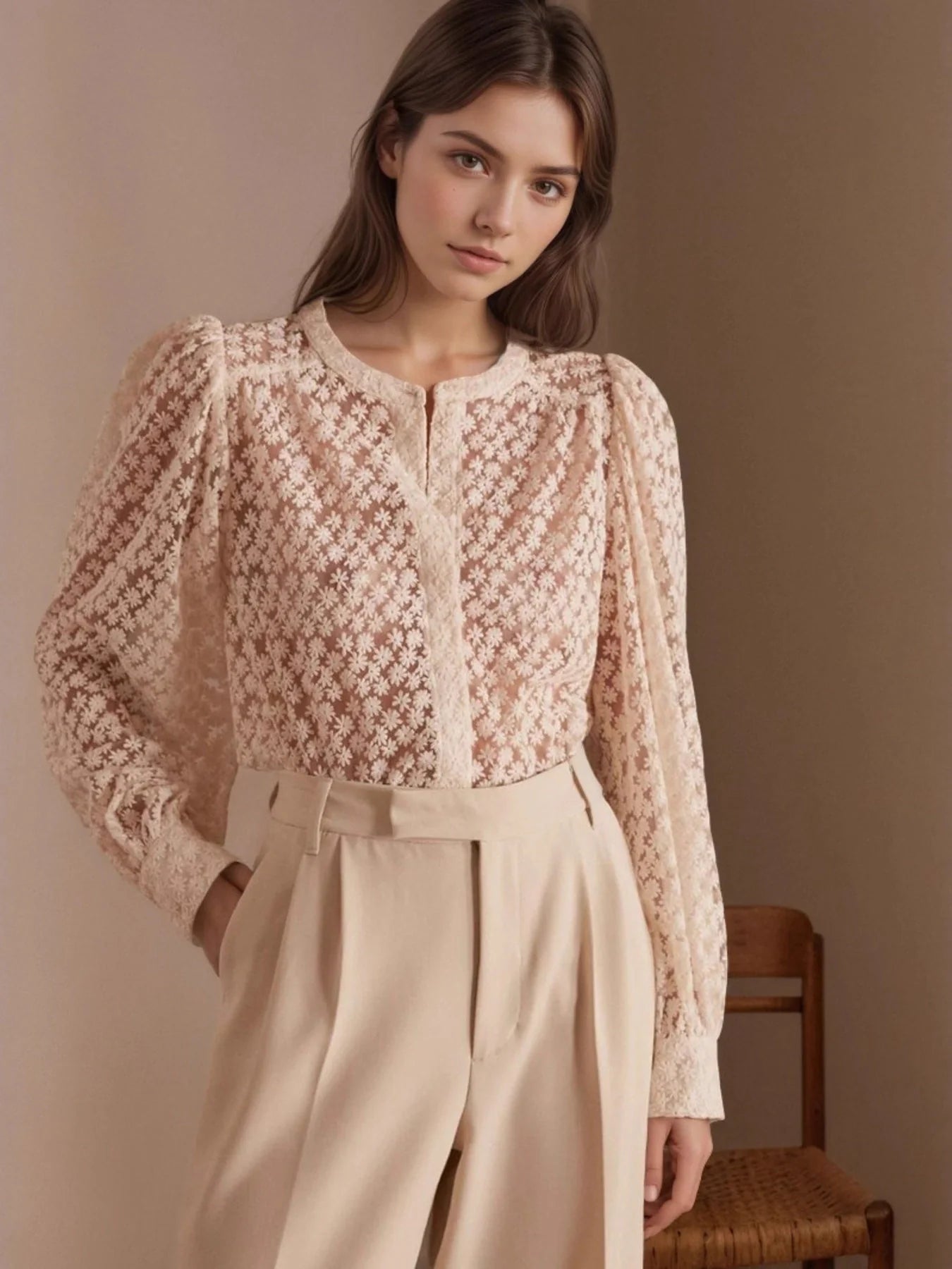 Luxe White Lace Blouse for Effortless Elegance in Any Occasion
