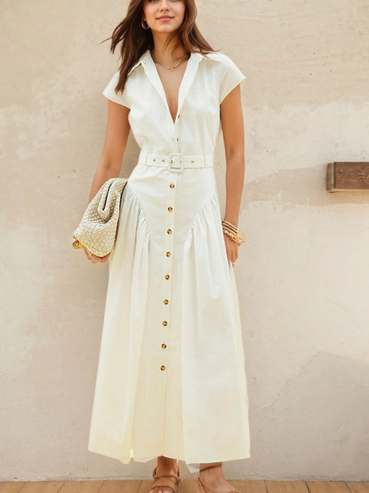 Modern White Sleek Dress White