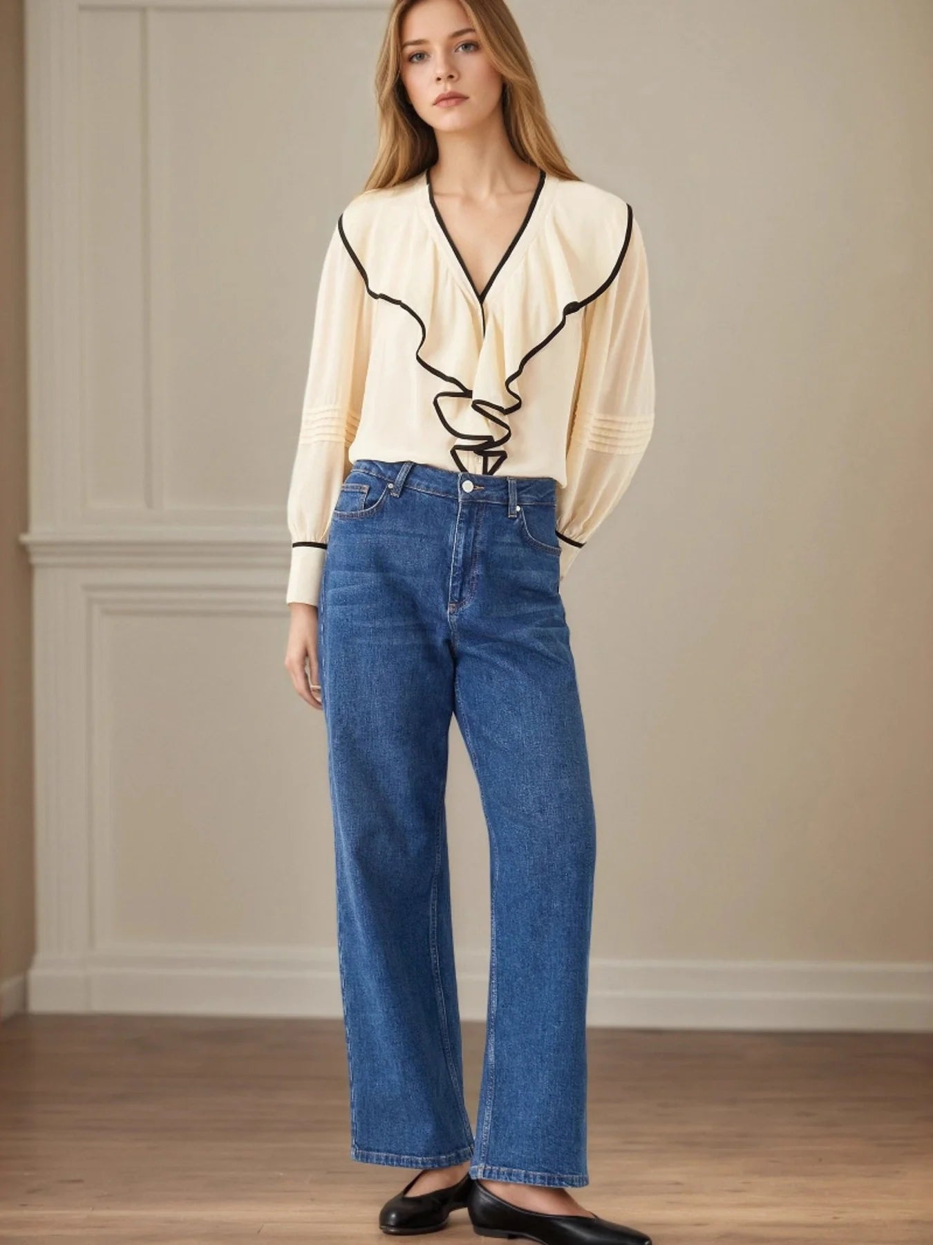 Ruffled Elegance Blouse for Effortless Chic Style in Apparel & Accessories