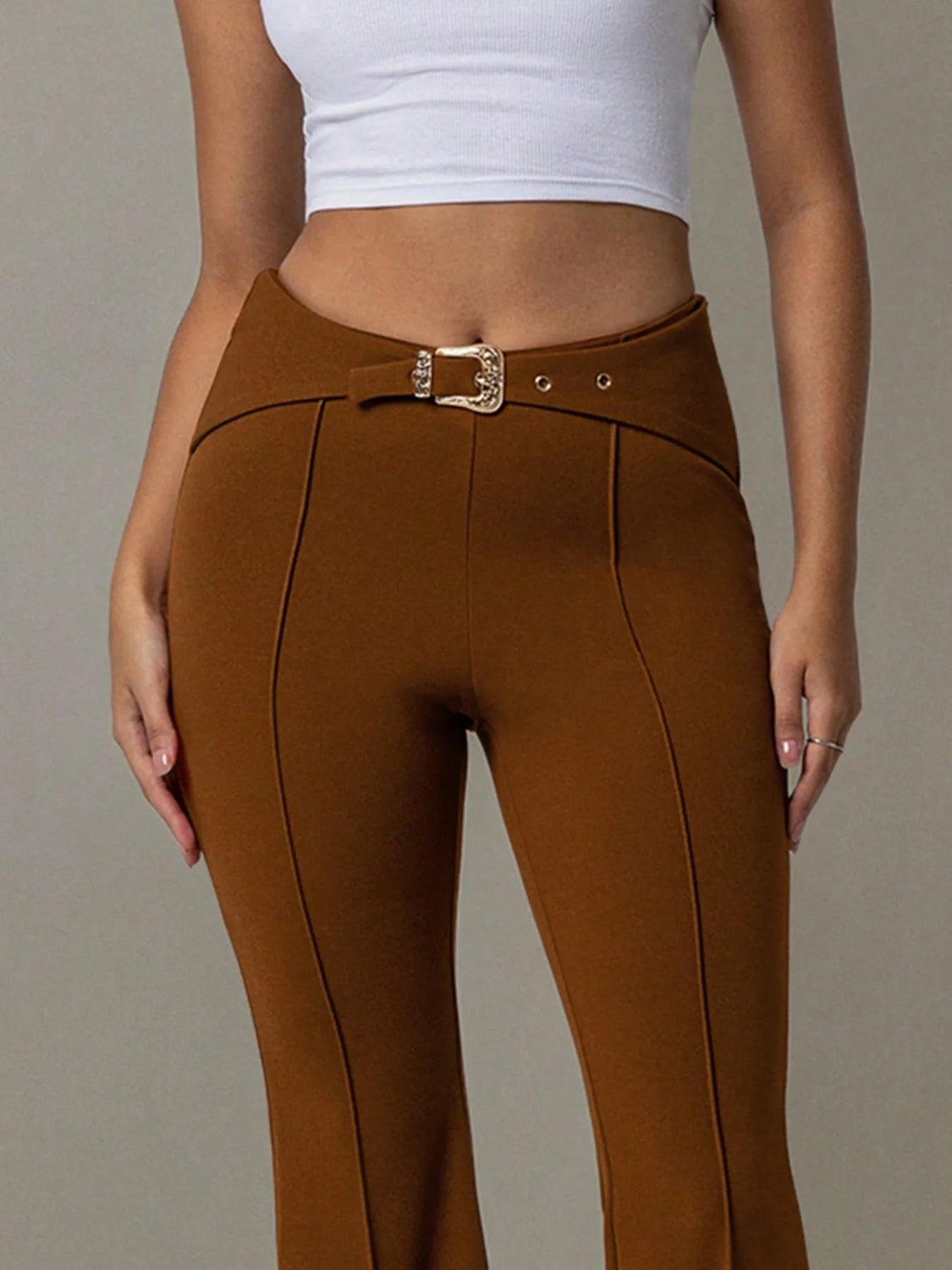 Soft Belted Brown Trousers