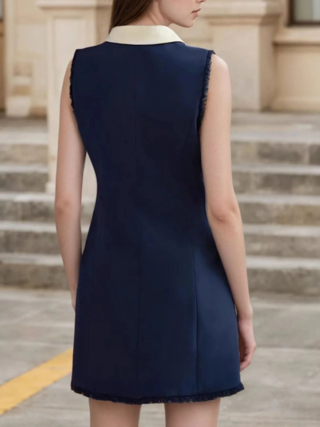 Stretch Comfort Dark Blue Dress